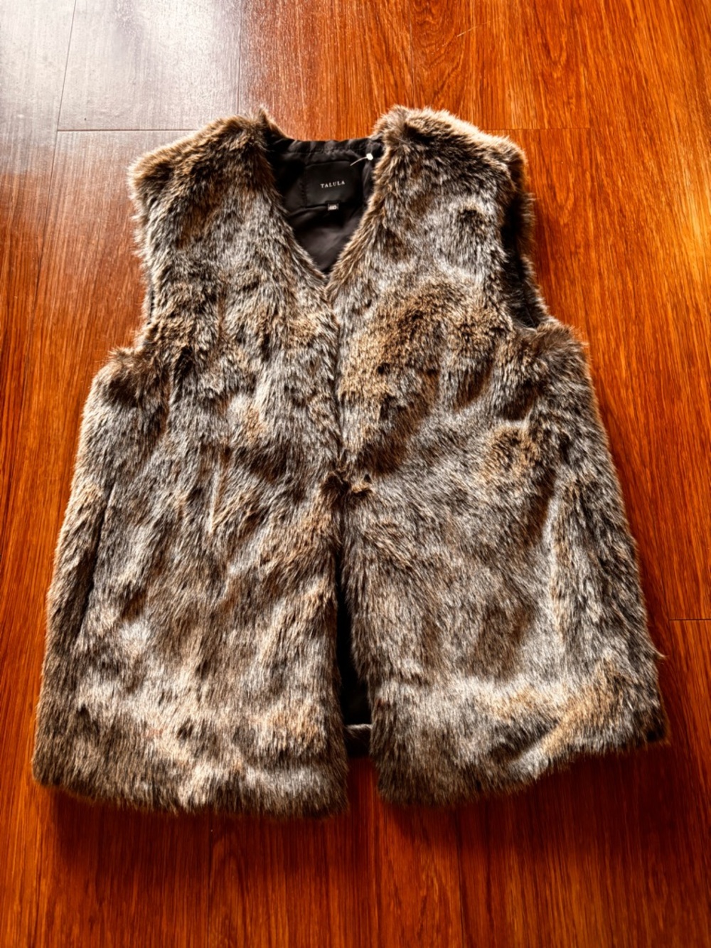 Talula Brown and Gray Faux Fur Vest